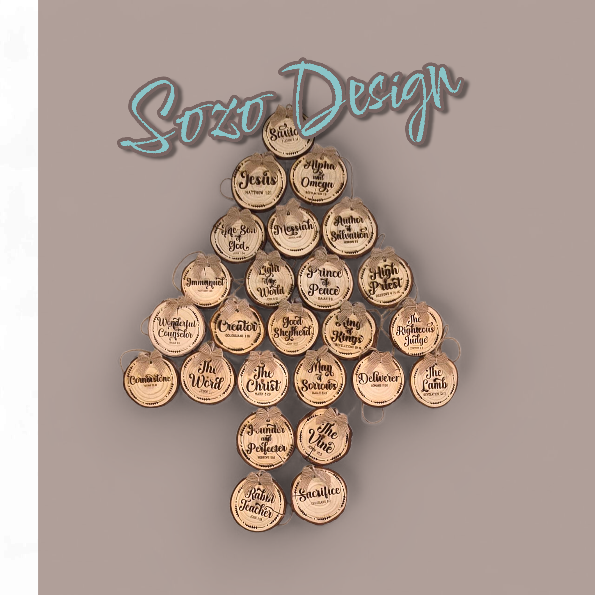 25 Names of Jesus Advent Ornaments
